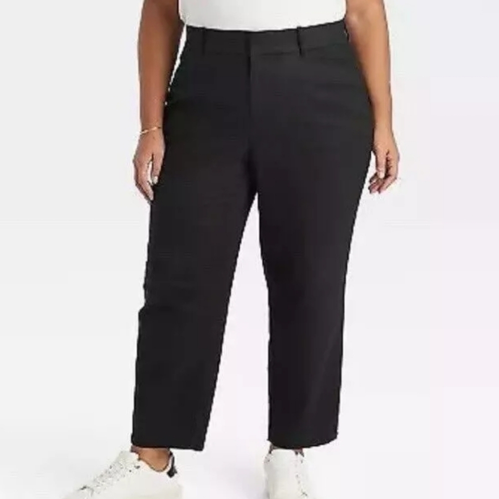 Women's Black High Rise Ankle Pants - Ava & Viv - Size 17